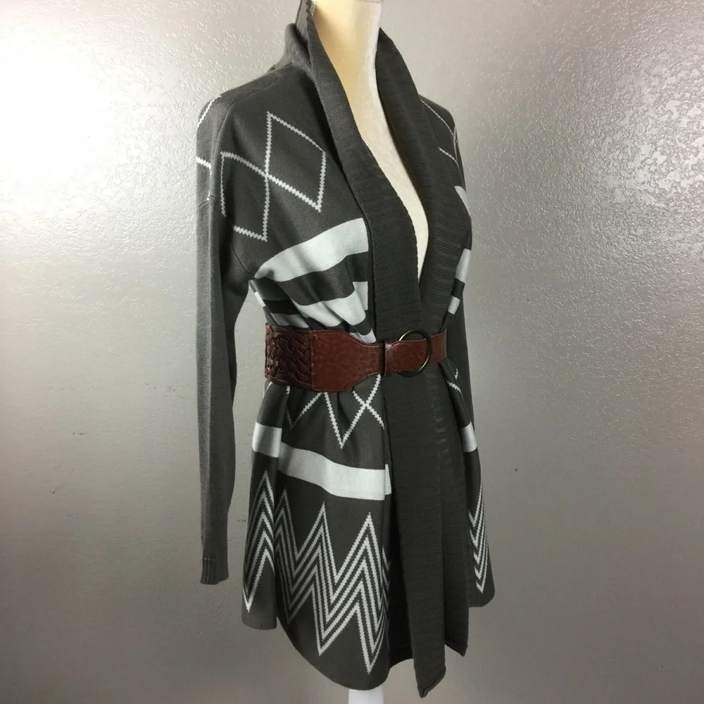 Ya Los Angeles Tribal Kimono Open Long Cardigan